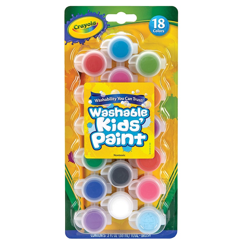 水でおとせる キッズ絵の具18色 ミニセットブラシ付き