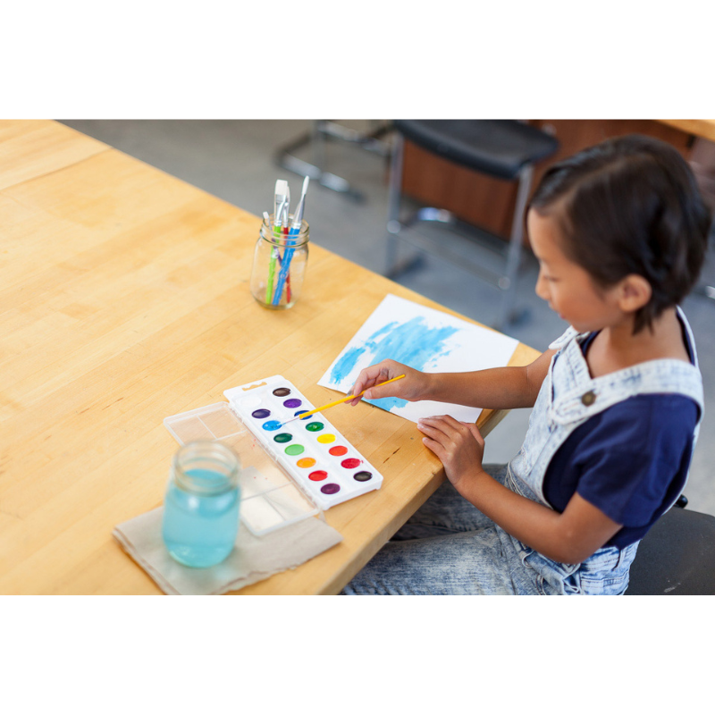 水でおとせる 水彩絵の具 16色