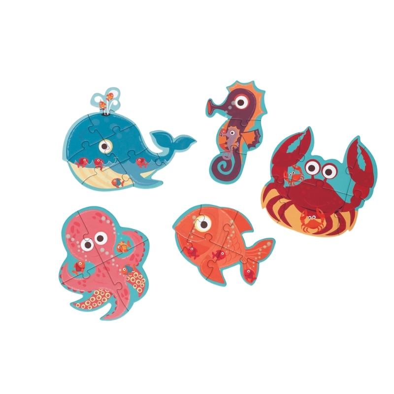 はじめてのパズル 海の生き物 5種類