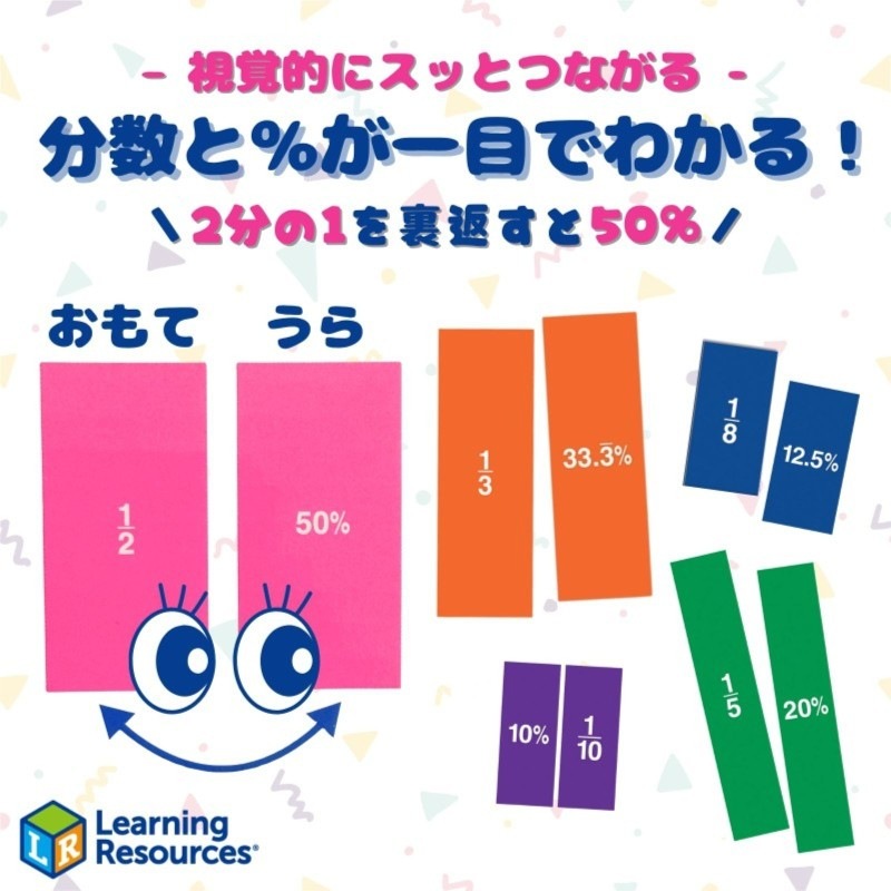 両面マグネット式 分数マグネット