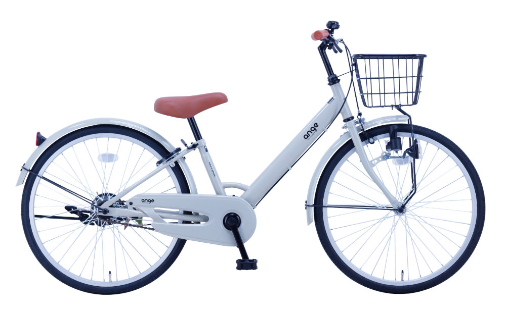 ジュニア向け自転車 ANGアンジー・ジュニア 24インチ ジュニアサイクル サカイサイクル 変速無し ジュニア用 スタンド 泥除け 防犯登録無料 グレー（GR）