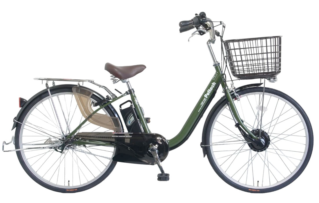 【メーカー直送※送料無料】電動アシスト自転車 TDF-14Z ペルテック 26インチ 12Ah 26型 電動自転車 日本電産製モーター アシストシステム アシスト 防犯登録無料 メーカー直送 マットカーキ