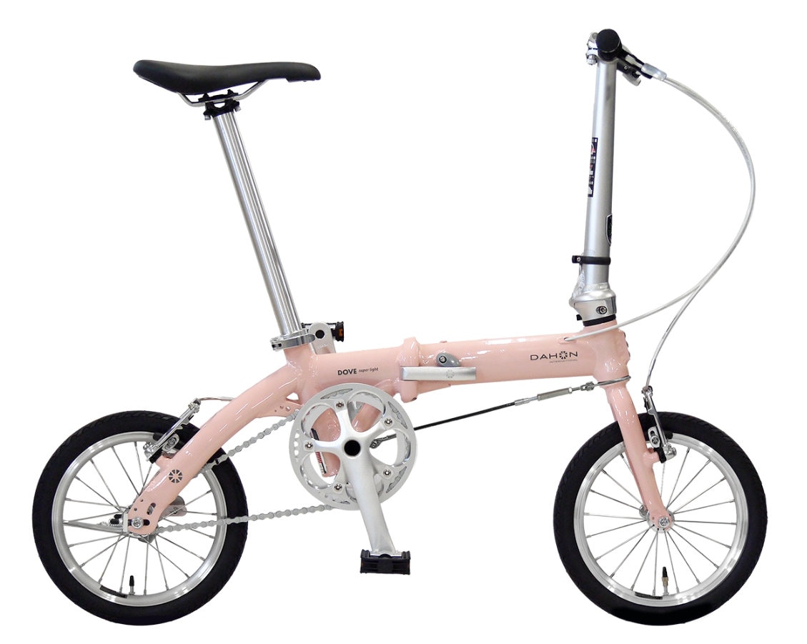 ダホン Dove super light ダブスーパーライト 小径車 折り畳み シングルギア 14インチ DAHON 折りたたみ自転車 ダホーン 軽量 コンパクト ミニベロ  Folding Bikeオシャレ DOVE-SP25 インターナショナル BYA412 PLUS 防犯登録無料( K1 同等) ピーチ