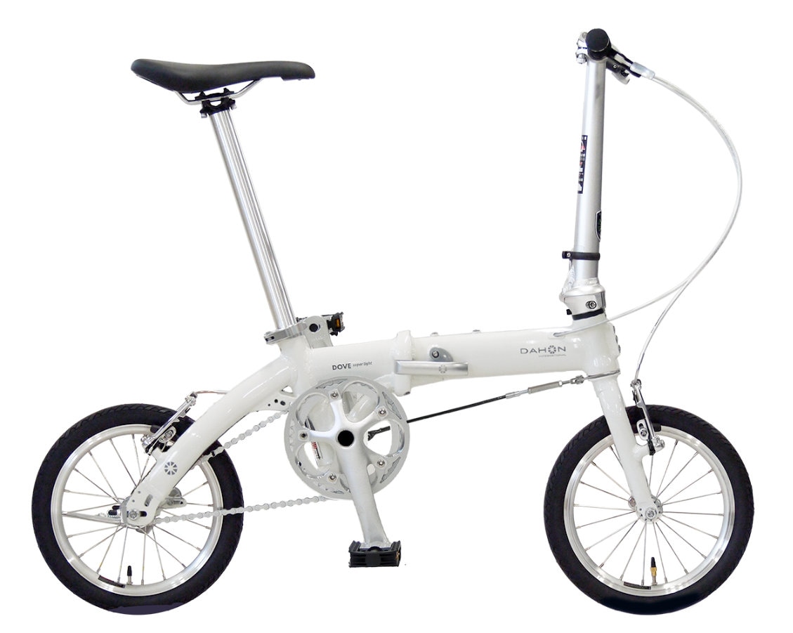 ダホン Dove super light ダブスーパーライト 小径車 折り畳み シングルギア 14インチ DAHON 折りたたみ自転車 ダホーン 軽量 コンパクト ミニベロ  Folding Bikeオシャレ DOVE-SP25 インターナショナル BYA412 PLUS 防犯登録無料( K1 同等) ピュアホワイト