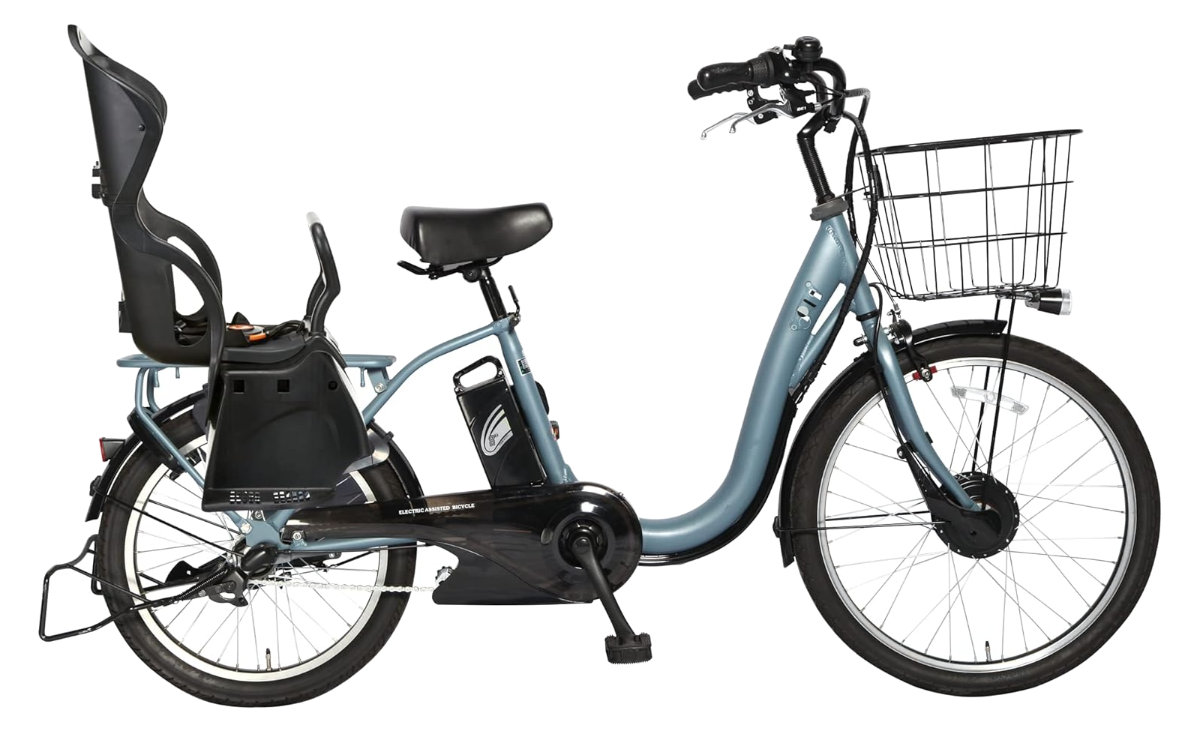 【メーカー直送※送料無料】後ろシートセット 電動自転車 子供乗せ ペルテック PELTECH TDH-408LP 後ろ子供乗せセット 前24/後20インチ 12Ah RBC015付 メーカー直送 内装3段変速 ブルー