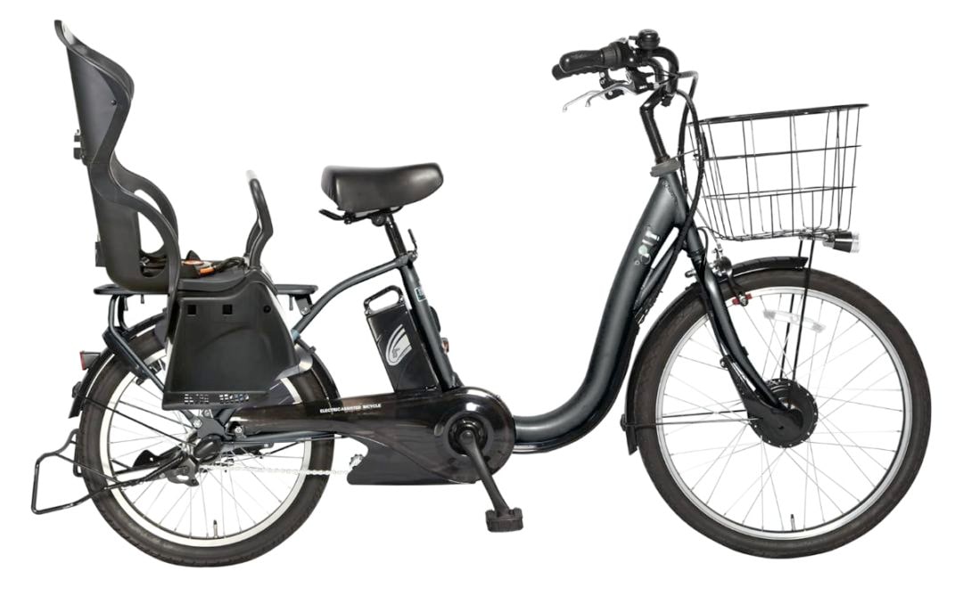 【メーカー直送※送料無料】後ろシートセット 電動自転車 子供乗せ ペルテック PELTECH TDH-408LP 後ろ子供乗せセット 前24/後20インチ 12Ah RBC015付 メーカー直送 内装3段変速 ダークグレイ