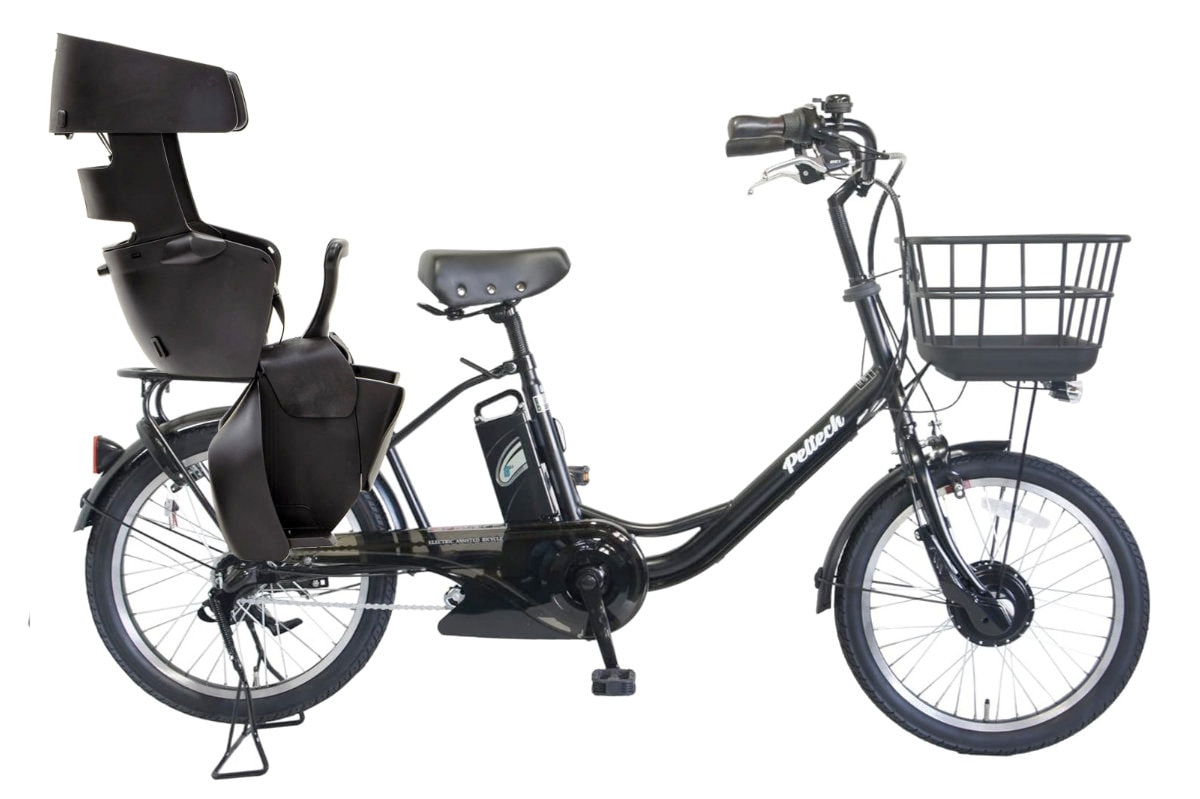 【メーカー直送※送料無料】後ろシートセット 電動自転車 子供乗せ ペルテック PELTECH TDN-207LP 後ろ子供乗せセット 20インチ 8Ah RBC017付 メーカー直送 内装3段変速 マットブラック