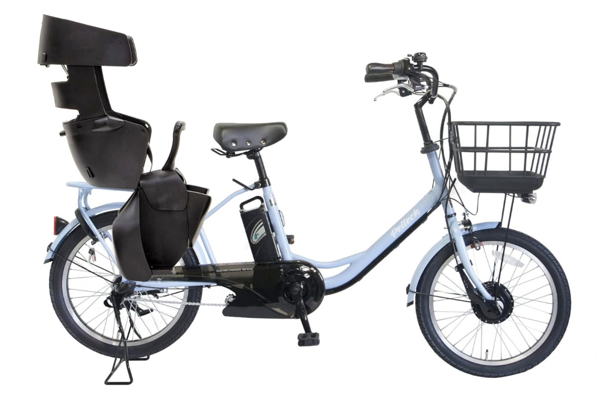 【メーカー直送※送料無料】後ろシートセット 電動自転車 子供乗せ ペルテック PELTECH TDN-207LP 後ろ子供乗せセット 20インチ 12Ah RBC017付 メーカー直送 内装3段変速 ブルーグレー