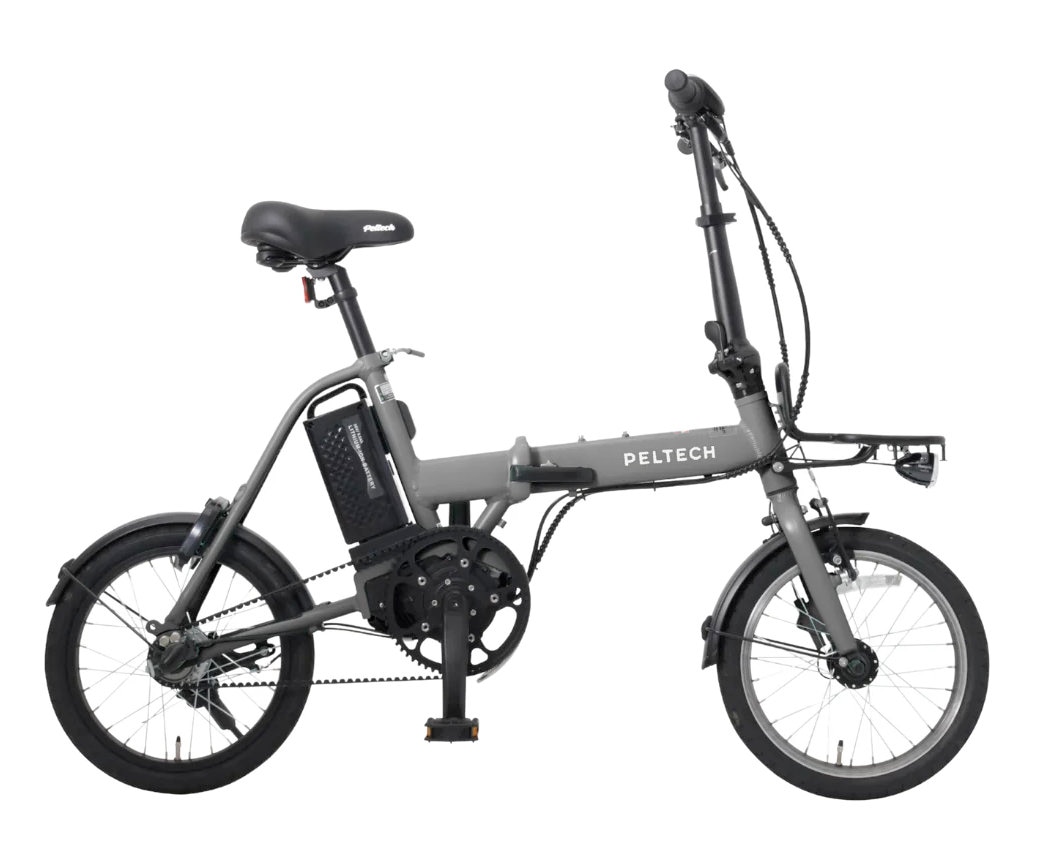 【メーカー直送※送料無料】電動アシスト折りたたみ自転車 XRC-163L ペルテック 16インチ 8.5Ah 電動アシスト自転車 ハイパワー 電動自転車 折り畳み ベルトドライブ フォールディングバイク 16型 3段変速 防犯登録無料 X-mini エックス-ミニ グレージュ