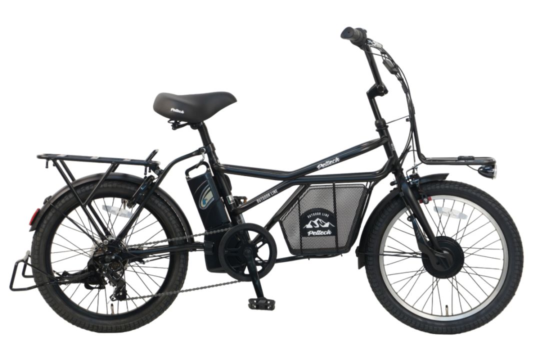 【メーカー直送※送料無料】2人乗り対応 電動自転車 GRC-515L ペルテック 20インチ 12Ah 電動アシスト自転車 日本電産 後ろチャイルドシート ハンドルロック 後ろシート取付発送可 液晶パネル 電動 自転車 peltech 防犯登録無料 マットブラック
