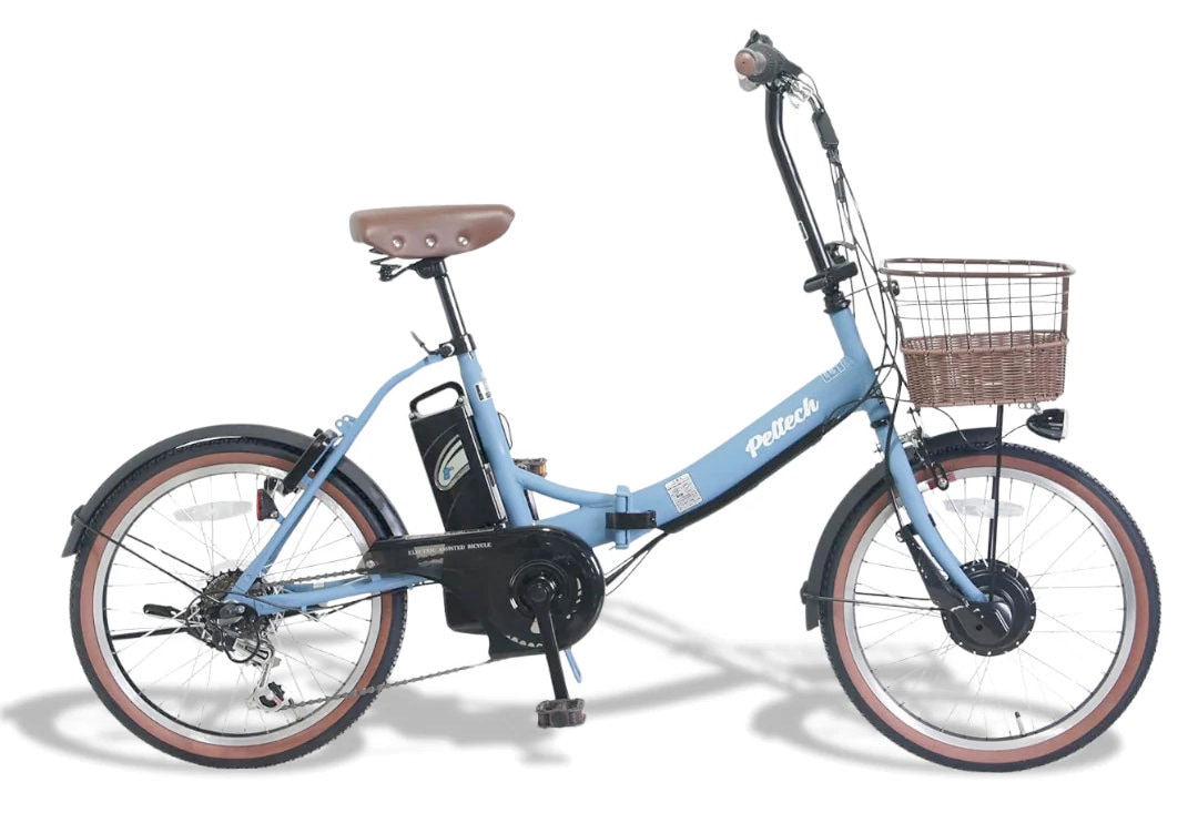 【メーカー直送※送料無料】電動アシスト折りたたみ自転車 TDN-206LD ペルテック 20インチ 外装6段変速 12Ah 電動アシスト自転車 電動自転車 日本電産製モーター アシストシステム  折り畳み自転車 フォールディングバイク 20型 防犯登録無料 メーカー直送 北欧スタイル 限定カラー ブルーグレイ