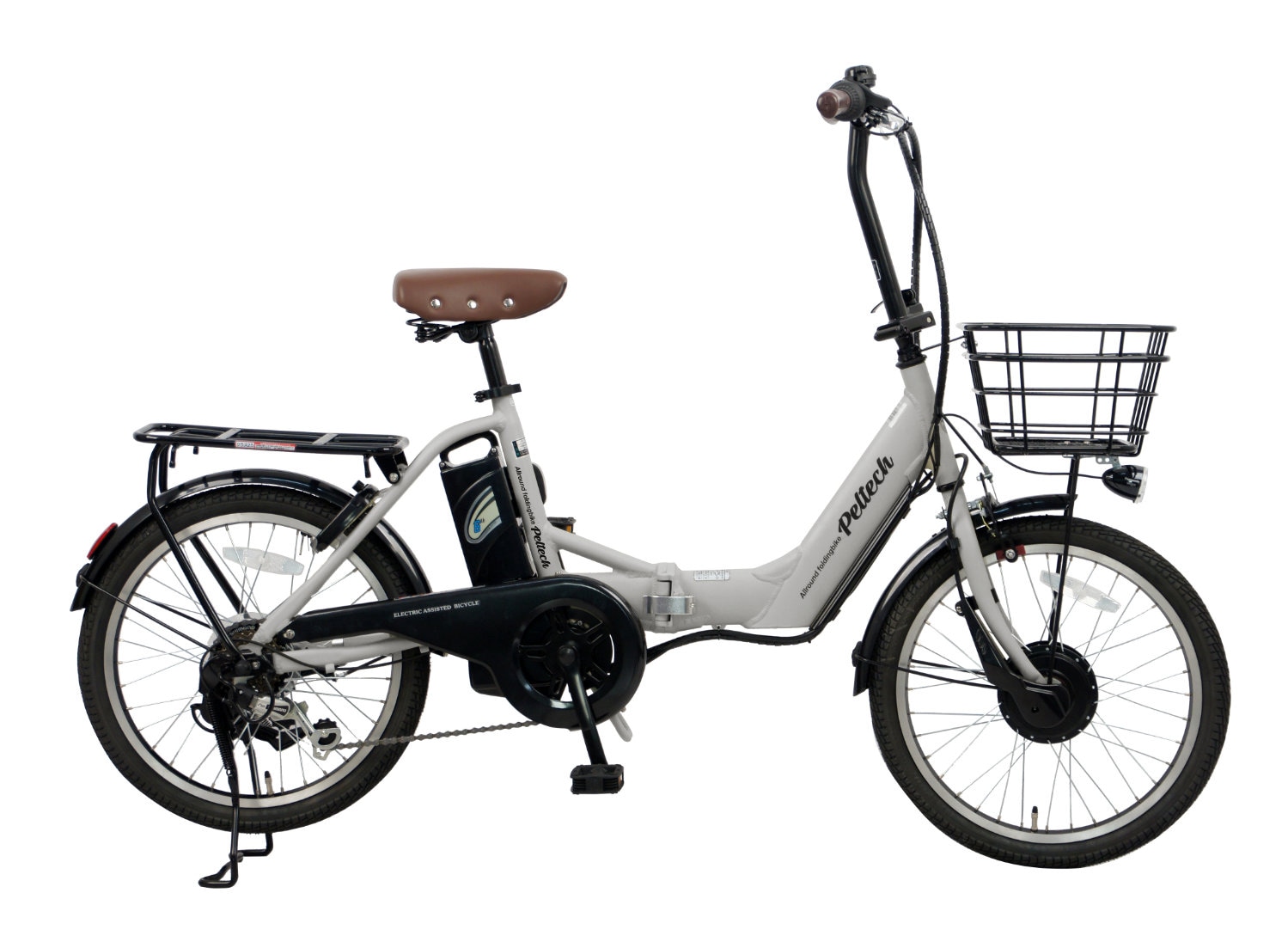 【メーカー直送※送料無料】電動アシスト折りたたみ自転車 TDN-212L ペルテック 20インチ 外装6段変速 12Ah 電動アシスト自転車 電動自転車 フロントモーター 折り畳み自転車 フォールディングバイク 20型 防犯登録無料 メーカー直送 グレー