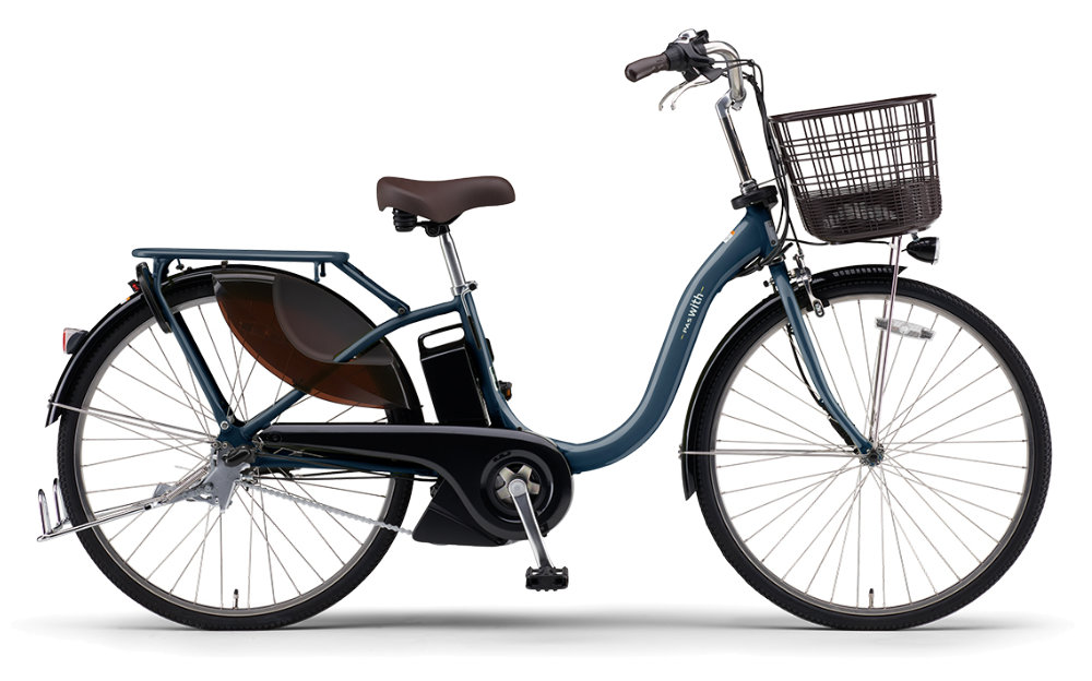 ヤマハ パス ウィズ PA26W 2026年モデル 26インチ 電動自転車 電動アシスト自転車 通勤 日常使い 防犯登録無料 PAS With 通勤安全整備士の完全組立 子供乗せ ダスティダークブルー
