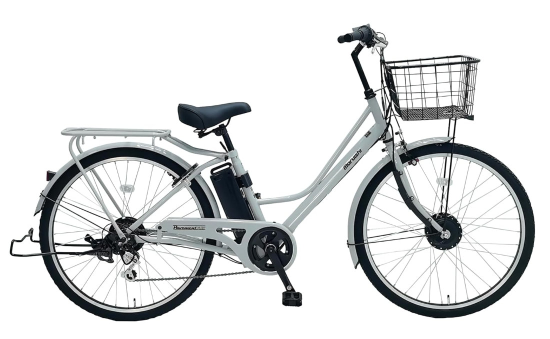 電動アシスト自転車 丸石サイクル 26インチ 26型 ペーブメント フレックス  ASPE266ANA 電動自転車 6段変速 13.0Ah 大容量バッテリー  太タイヤ  通勤 通学 街乗り マルイシ ぺーブ ベープ 防犯登録無料 クールグレー・N14E