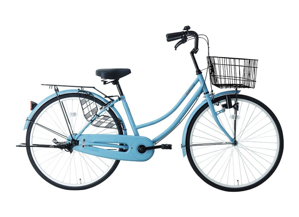 【京都銀行及び京都フィナンシャルグループ会社の皆様】マイスター 軽快車 シティ車 26インチ 自転車 通勤 通学 お買い物 シングルギア 無変速 サカイサイクル 両立スタンド 防犯登録無料 前カゴ 泥除け  シリンダー錠 標準装備 フラットブルー