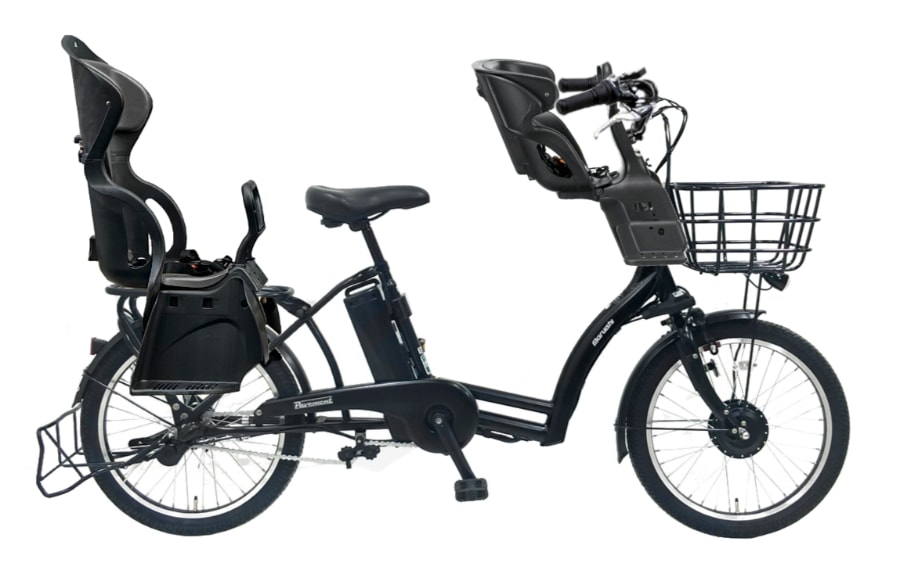 3人乗りセット 前後シート付 子供乗せ 電動自転車 8.7Ah ぺーブメント
