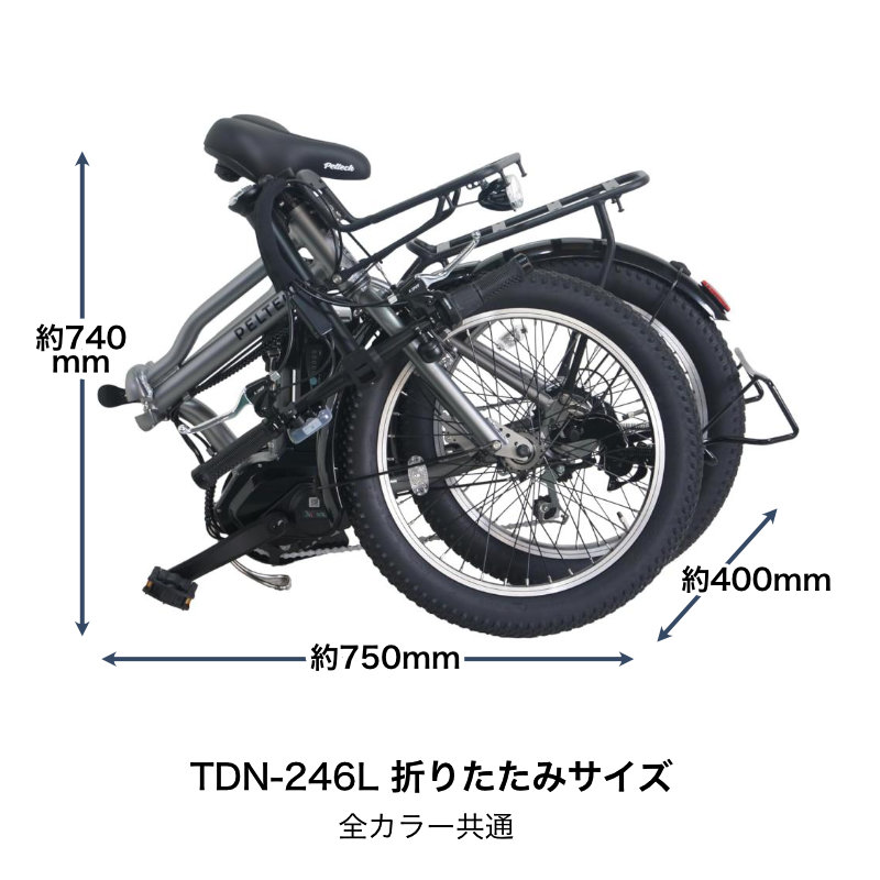 メーカー直送※送料無料】電動アシスト折りたたみ自転車 TDN-246L