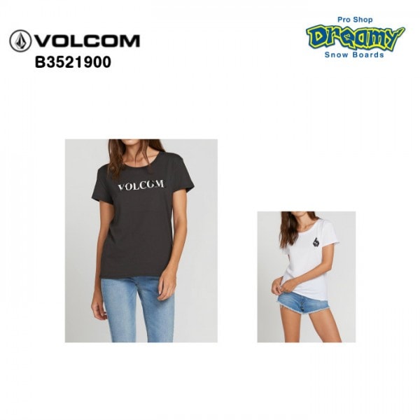 VOLCOM ܥ륳  Easy Babe Rad 2 Tee B3521900 ֥ͥåХTee Ⱦµ T BLACK WHITE ǥ 