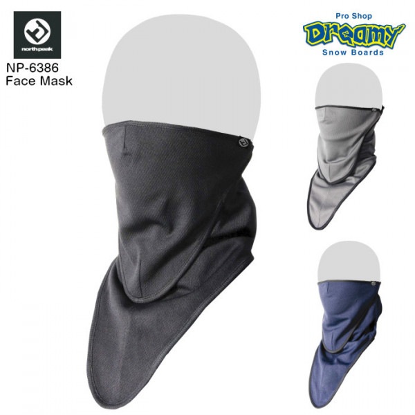 north peak ノースピーク Face Mask NP-6386 フェイスマスク 立体2層構造 軽量 薄手 ベルクロ着脱タイプ 日焼け防止 耳掛けタイプ フリーサイズ BK GY NV 正規品|