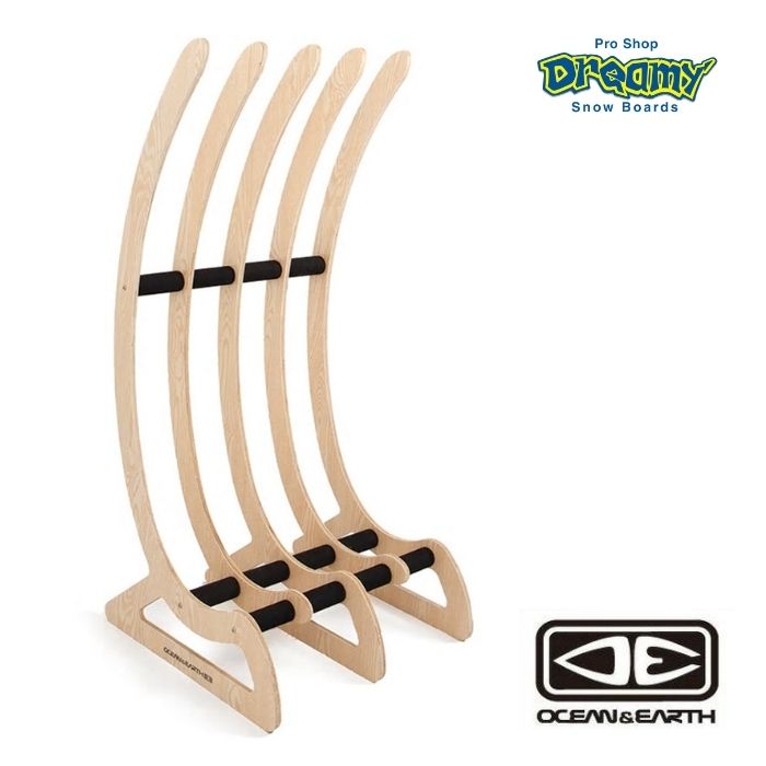 O&E Ocean&Earth オーシャン&アース TIMBER FREE STANDING RAX - 4 BOARD サーフボード ラック ボード収納-スノーボード(キッズ)・サーフィンの専門店|DREAMY 憧れの 最終処分特価!O&E FREE STANDING BOARD 4 - RAX サーフィン