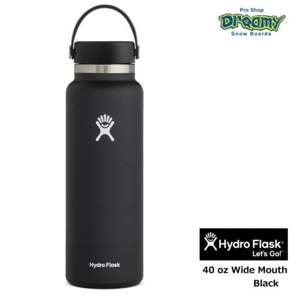 HydroFlask ϥɥե饹 40oz Wide Mouth #890115 Black 1,182ml ƥ쥹ܥȥ Ǯ¤ ݡİOK ޥܥȥ  8901150032221 