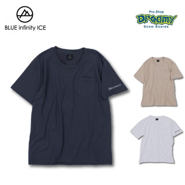 BLUE INFINITY ICE �֥롼����ե��˥ƥ������� YADAKAINO POKET LOGO TEE BIJ94102P �ݥ��å��դ� T����� ��褱�ù� UV���å� ®�� ���� ������