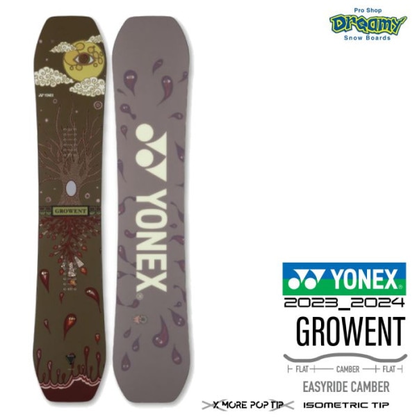 23-24 YONEX ヨネックス GROWENT グローエント GW23 イージーライドライドキャンバー グラトリ 乗せ系 キッカー 高強度カーボン スノーボード 板 2024 正規品