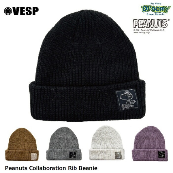 VESP �٥��� Peanuts Collaboration Rib Beanie SNMB1026 �ӡ��ˡ� ��֥˥å� ���̡��ԡ�  �ԡ��ʥå� ����� ������� �˥åȥ���å� ���Ρ��ܡ��� ������