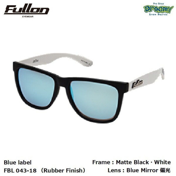 FULLON �ե����� FBL 043-18 ��Rubber Finish�� MatteBlack��White BlueMirror�и���� �������ȥ� ��С��ե��˥å��� ��������° ���󥰥饹 ������