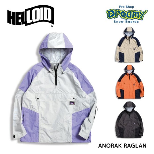 HELLOID ヘルロイド 23HEL-08 スノーウェア ANORAK RAGLAN アノラックジャケット 2024モデル 正規品|ウェア|★スノーボード