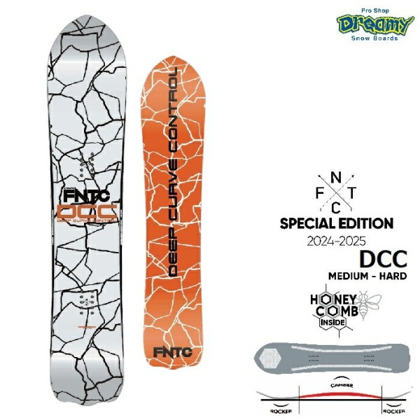 24-25 FNTC エフエヌティーシー DCC POWキャンバーモデル パウダー カービング グラウンドトリック ミドルフレックス スノーボード 板  2025モデル 正規品|ボード|★スノーボード