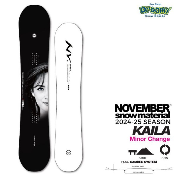 24-25 NOVEMBER ノベンバー  KAILA カイラ フルキャンバー ツイン ビッグエアー パーク スピン オールラウンド 国産 オガサカ スノーボード 板 正規品|ボード|★スノーボード