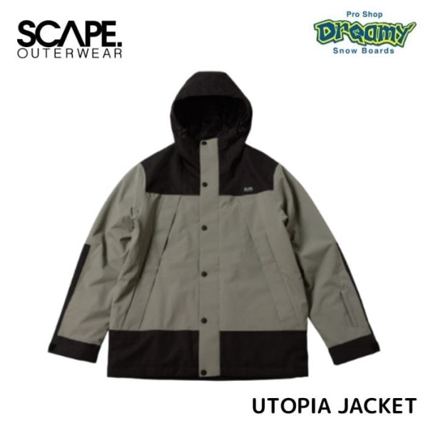 24-25 SCAPE エスケープ UTOPIA JACKET 711-243-02 LIGHT KHAKI/BLACK スノージャケット ウェア 耐水圧10000mm 2LAYER 正規品|ウェア|