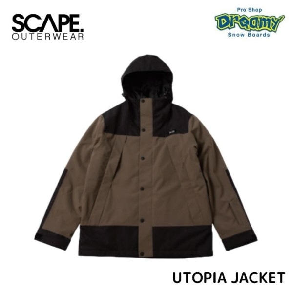 24-25 SCAPE エスケープ UTOPIA JACKET 711-243-02 MOCHA/BLACK スノージャケット ウェア 耐水圧10000mm 2LAYER 正規品|ウェア|★スノーボー