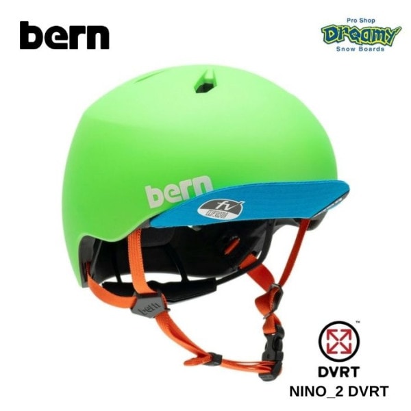 BERN バーン NINO_2 DVRT ヘルメット BEBB32 MATTE LIME 子供用 US FIT スケートボード スノーボード 正規品|プロテクター・ヘルメット|★スノーボード