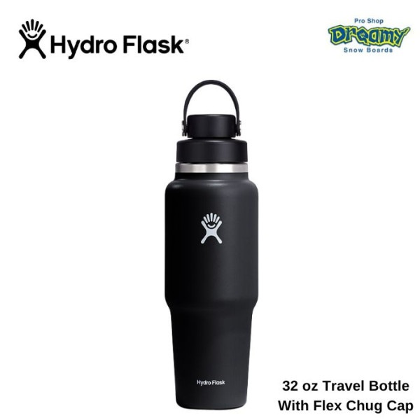 HydroFlask ϥɥե饹 32 oz Travel Bottle With Flex Chug Cap 89018600322 Black 946ml ƥ쥹ܥȥ Ǯ¤ ȥɥ  
