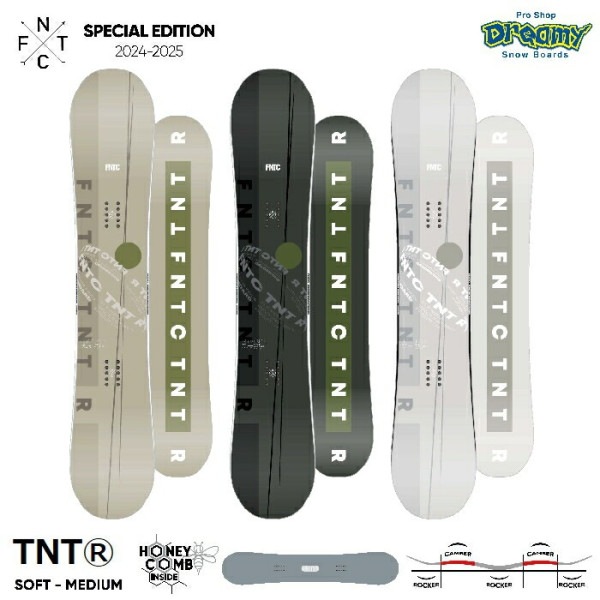 24-25 FNTC エフエヌティーシー TNT R ダブルキャンバー グランドトリック ソフトフレックス グラトリ オールラウンド スノーボード 板 2025 正規品|ボード|★スノーボード