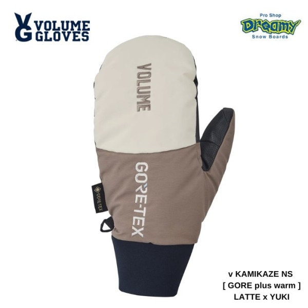 VOLUME GLOVES �ܥ�塼�॰������ pkw23g03 v KAMIKAZE NS [ GORE plus warm ] LATTE x YUKI ���Ρ��������� �۴�®�� �ݲ��� 24-25��ǥ� ������