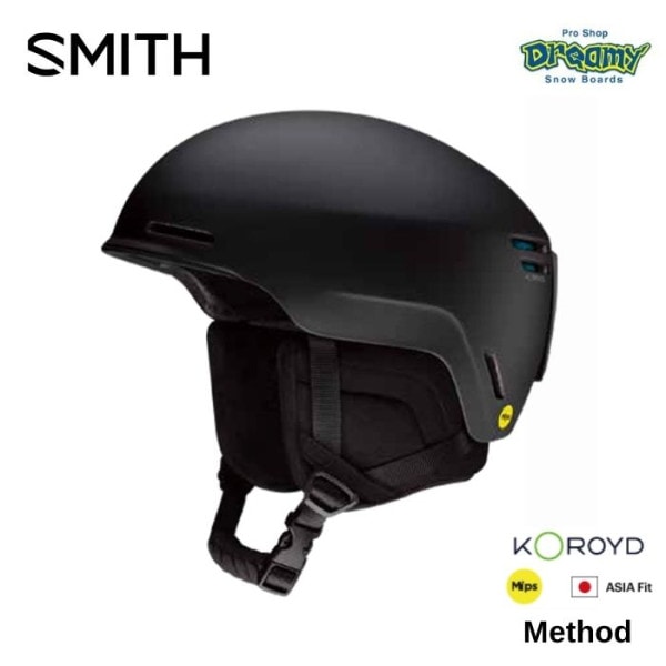 25-26 SMITH ���ߥ� METHOD MIPS 0102746mb Matte Black Koroyd �������ե��å� S/M/L ���Ρ��إ��å� ������