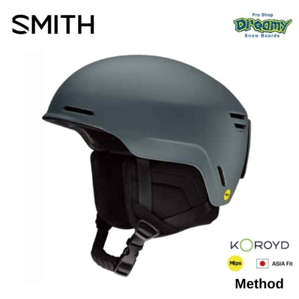 25-26 SMITH ���ߥ� Method MIPS 0102753ms Matte Slate Koroyd �������ե��å� S/M/L ���Ρ��إ��å� ������