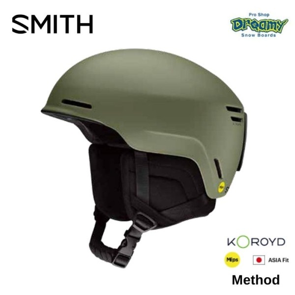 25-26 SMITH ���ߥ� METHOD MIPS 01027642mfg Matte Fatigue Green Koroyd �������ե��å� S/M/L ���Ρ��إ��å� ������
