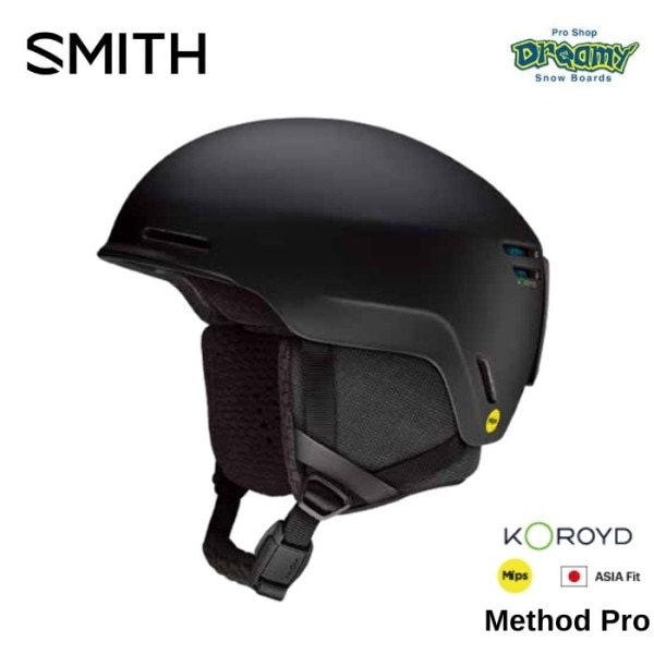 25-26 SMITH ���ߥ� Method Pro MIPS 01027524mb Matte Black Koroyd �������ե��å� S/M/L ���Ρ��إ��å� ������