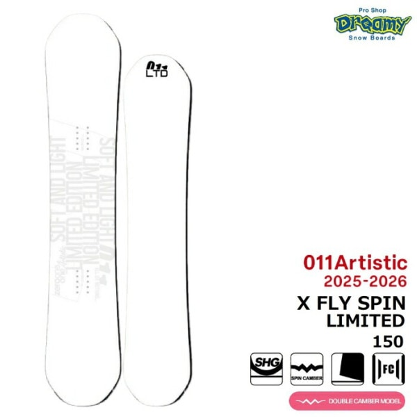 25-26 011 Artistic X FLY SPIN LIMITED ゼロワンワンアーティスティック エックスフライスピンリミテッド ダブルキャンバー 板 国産 スノーボード 正規品|ボード|★