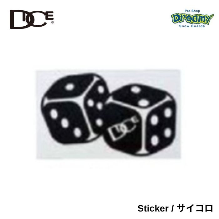 25-26 DICE ダイス Sticker サイコロ 150×91mm ブラック ステッカー