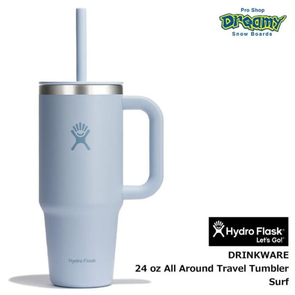 Hydro Flask 24 oz All Around Travel Tumbler #890192 Surf 709ml ステンレスタンブラー 真空断熱構造 ストロー マイボトル ハイドロフラスク 正規品