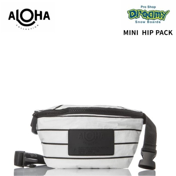 ALOHA COLLECTION アロハコレクション MINI HIP PACK PINSTRIPE BLK/WHT ヒップバッグ 軽量 防滴 ビーチ バッグ