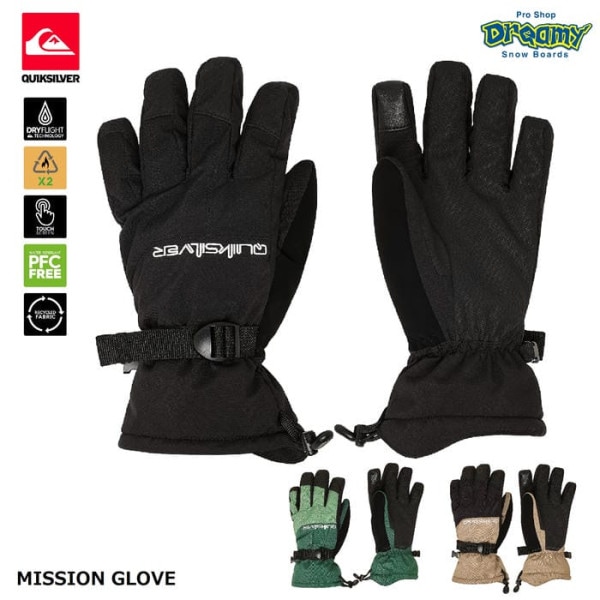 QUIKSILVER MISSION GLOVE QGV253400 ���Ρ��������� �ɿ� ���� ���å��ѥͥ��б� �ɿ奤�󥵡��� �ե꡼��΢�� ���Ρ��ܡ��� ���� �����å�����С� ������