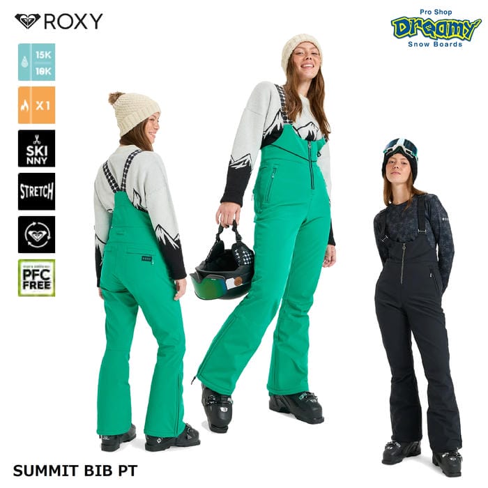 ROXY SUMMIT BIB PT ERJTP03291 スノービブパンツ スキニーフィット
