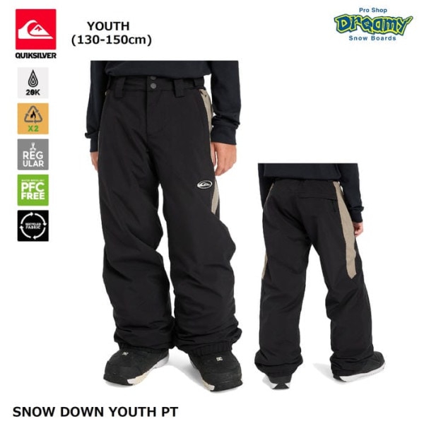 QUIKSILVER SNOW DOWN YOUTH PT EQBTP03061 ���å� ���Ρ��ѥ�� 130-150cm �쥮��顼�ե��å� �ɿ� ���� ����΢�� ��������Ĵ�� ���� �����å�����С� ������