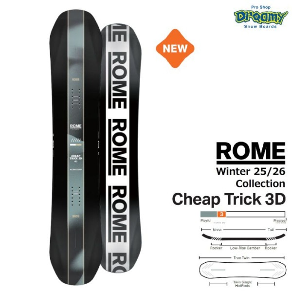 25-26 ROME Cheap Trick 3D 150 ���󥿥��ȥ����С� �ĥ��� ���եȥե�å��� �ѡ����ѥ����� �ȥ�å� ������ 21025030 ���Ρ��ܡ���